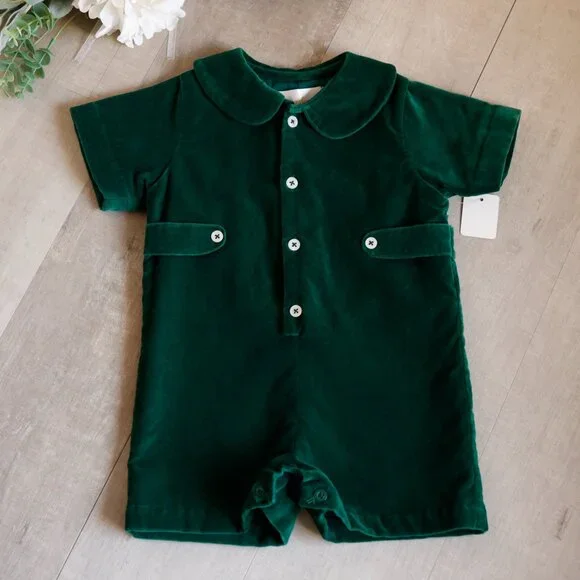 Strasburg Green Dress Cotton Velvet Organza Collar Satin Sash Size 5 NWT - Picture 6 of 6